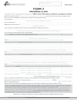 Progress Claim Form 3