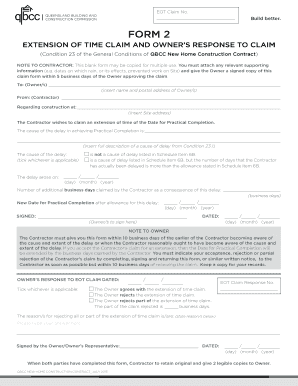 Extension of Time Claim Form