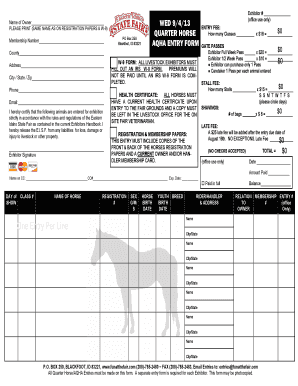 AQHA Entry Form