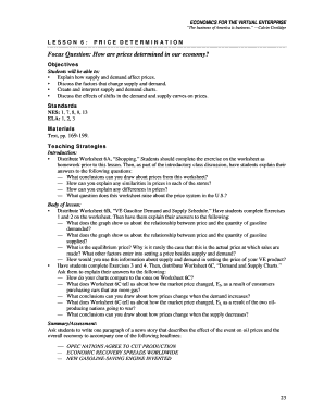 Economics Lesson on Price Determination