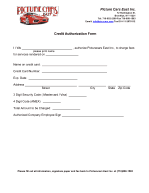 Credit Authorization Form