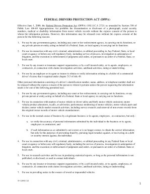 Federal Drivers Protection Act Request Form
