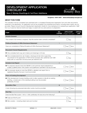 DEVELOPMENT APPLICATION CHECKLIST #4 New 2 Storey Dwellings &amp;amp