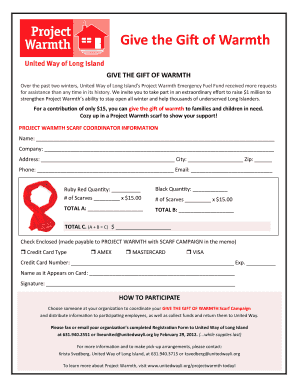 Project Warmth Scarf Campaign Registration