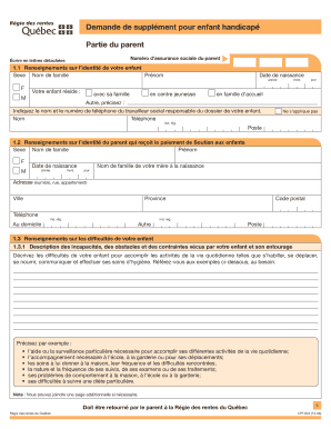 Demande de supplément pour enfant handicapé