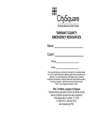 Tarrant County Emergency Resources Directory