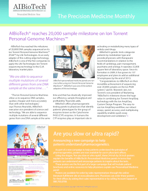 Personalized Medicine Panel Requisition Form