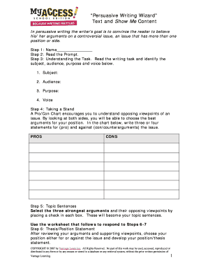 Persuasive Writing Worksheet