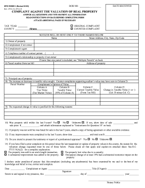 Ohio Real Property Valuation Complaint Form
