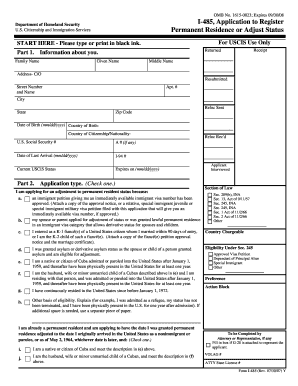 USCIS Form I-485 Application to Register Permanent Residence