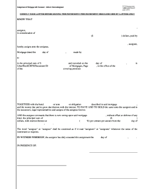 Assignment of Mortgage with Covenant