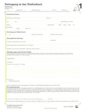 Eintragung in das Telefonbuch