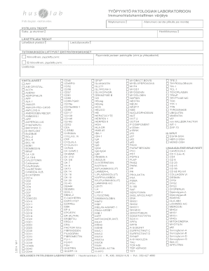 Immunohistochemical Staining Request Form
