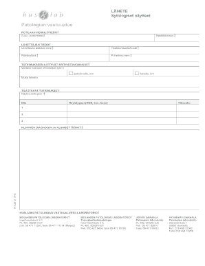 Cytology Sample Request Form