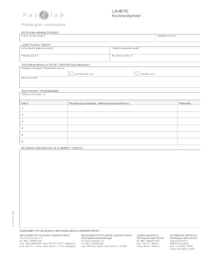 Pathology Sample Request Form