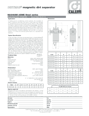 Caleffi Dirtmag Magnetic Dirt Separator Specification