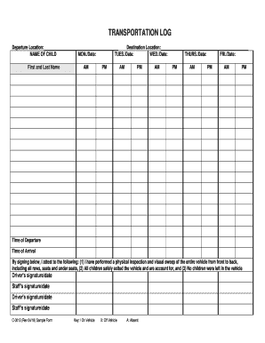 Transportation Log Form