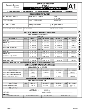 Arizona COBRA Enrollment Form