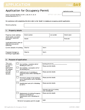 Application for Occupancy Permit