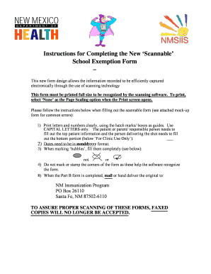 New Mexico School Immunization Exemption Form