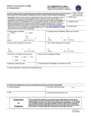 Notice of Controversion of Right