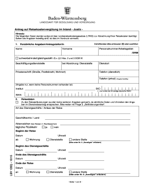 Antrag auf Reisekostenvergütung im Inland