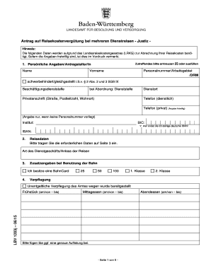 Antrag auf Reisekostenvergütung