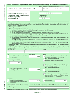 Antrag auf Erstattung von Fahr- und Transportkosten