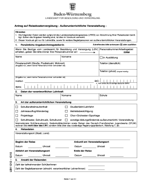 Antrag auf Reisekostenvergütung