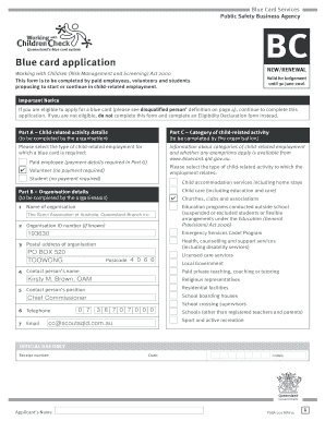 Blue Card Application Form