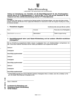 Antrag auf Anrechnung von Vorzeiten auf die Beschäftigungszeit für den Krankengeldzuschuss nach § 10 TV-Abendpersonal i.V. mit § 22 Abs. 3 TV-L und auf die Dienstzeit für den Anspruch auf eine Jubiläumszuwendung nach § 12 TV-Abendpersonal