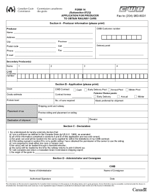 2014-15 Producer Car Application and Declaration of Eligibility