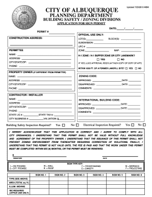 City of Albuquerque Sign Permit Application