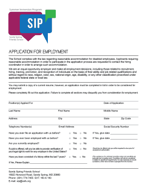 Employment Application Form