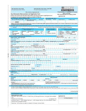 HDFC Multiple Yield Fund Application Form