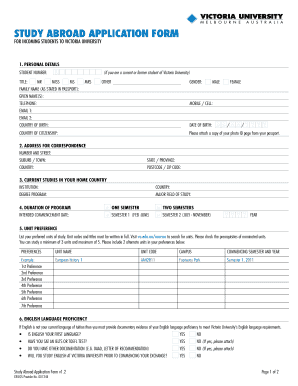 Study Abroad Application Form