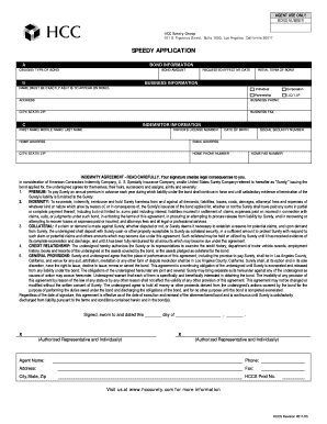 Surety Bond Application Form