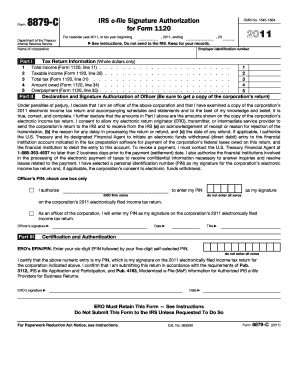 IRS Form 8879-C Authorization for Electronic Filing