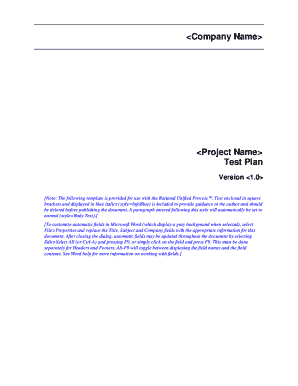 Test Plan Template
