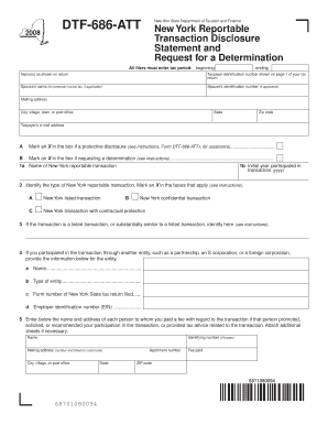 New York Reportable Transaction Disclosure Statement
