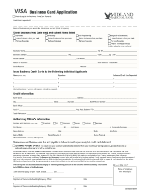 Visa Business Card Application