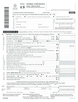 NYC General Corporation Tax Return