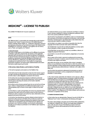 Medicine License to Publish Agreement