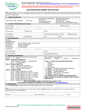 Gas Operating Permit Application