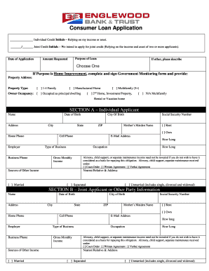 Consumer Loan Application Form