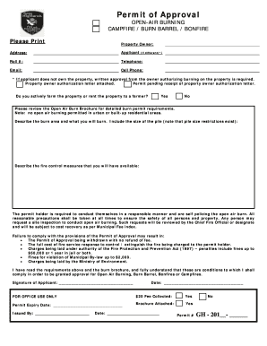 Open-Air Burning Permit Application