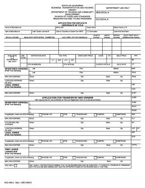 California Duplicate Certificate of Title Application