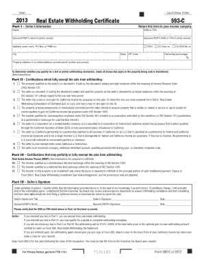 California Real Estate Withholding Certificate