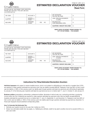 Kettering Estimated Declaration Voucher
