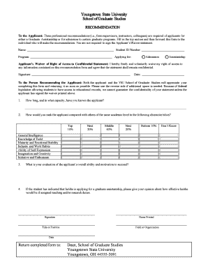 Graduate Program Recommendation Form